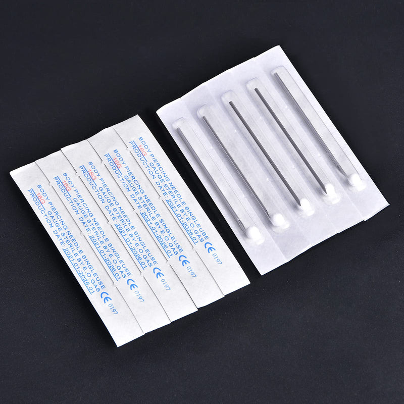 [Australia] - DJCIW Piercing Metal Clamps Forceps with 20Pcs Piercing Needles Surgical Stainless Steel Piercing Clamps for Belly Nipple Tragus Tongue Ear Piercing J-Round piercing clamps 