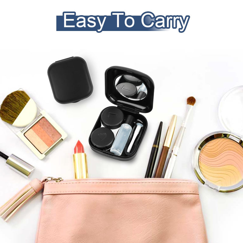 [Australia] - Pack of 2 contact lens containers, contact lens storage, contact lens holder with mirror, contact lens box, portable contact lens container, travel contact lens accessories, for traveling at home outdoors 