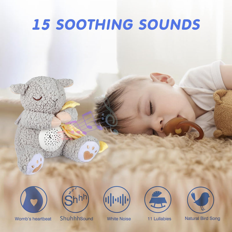 [Australia] - BEREST Rechargeable Baby Sleep Smile Bear, Mom's Heartbeat Baby Cry Sensor Lullabies & White Noise Sound, Nursery Decor Night Light Projector Toddler Crib Sleeping Aid, Baby Shower Gifts A13 -RSleepy Sheep 