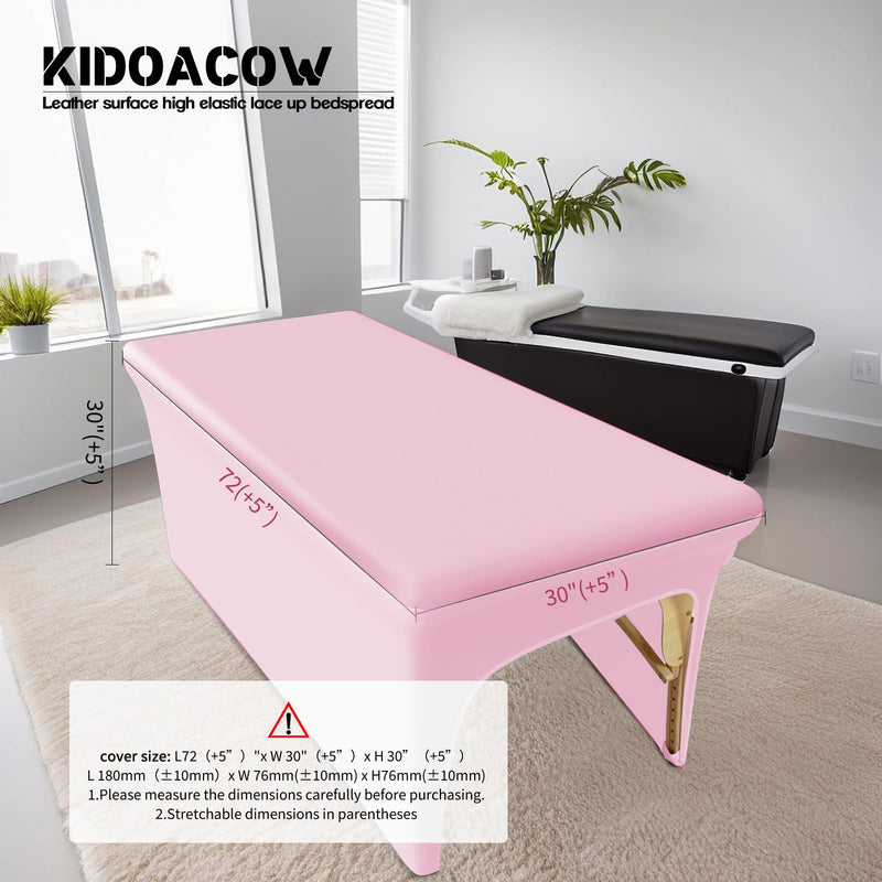 [Australia] - Pink Lash Bed Cover 6FT Vinyl Massage Table Cover Protector, Silky Reusable & Wipeable Massage Bed cover Waterproof Ultra-Durable and High Elasticity Leather Spa Bed Covers for Esthetician Pink 