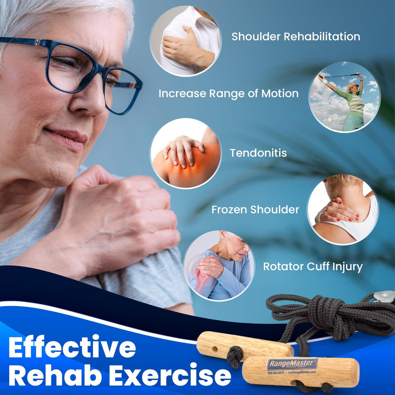 [Australia] - RangeMaster EconoRanger Shoulder Pulley for Over The Door Physical Therapy | Arm Rehab, Rotator Cuff and Surgery Recovery, Pulleys to Alleviate Shoulder Pain | Metal Bracket Door Attachment (Black) Black 