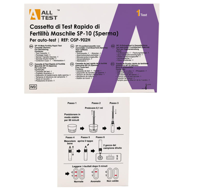 [Australia] - Medicinadellavoro.com - SP-10 Sperm Fertility Test, Sperm Self Test, Shows Normal or Low Sperm Count in 5-10 Minutes, Easy to Read, (1 Test) 