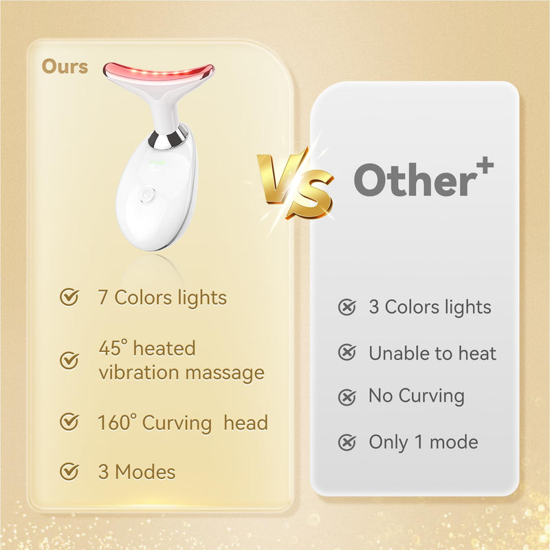7 Color Face Massager Tool, Multifunctional Neck Facial Massager, Portable Face culpting Wand for Skin Care