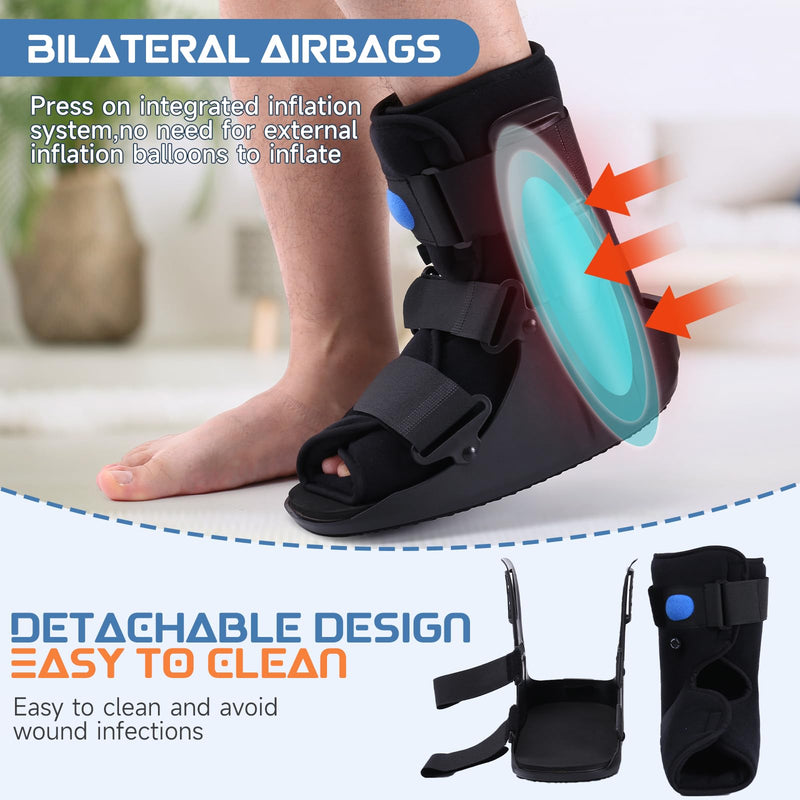 [Australia] - GHORTHOUD Inflatable Hiking Shoe, Orthopedic Foot Fracture Shoe, Ultralight Hiking Shoe for Sprained Ankle, Stress Fracture, Broken Foot or Achilles Tendonitis Black (M) M 