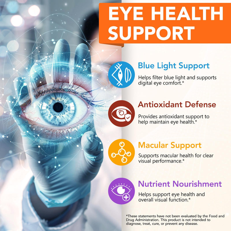 Lutein and Zeaxanthin Eye Health Supplement 40mg with Omega 3, Vitamin C D3 B6 B12, Zinc CoQ10，16 in 1 Vision Support Formula with Marigold Extract，Eye Comfort Daily Nutritional Support – 120 Softgels