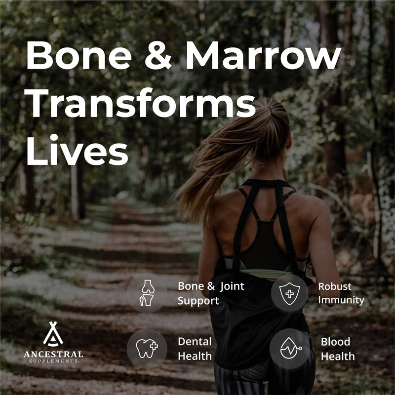 [Australia] - Ancestral Supplements Grass Fed Beef Bone and Marrow Supplement, 3000mg, Skin, Oral Health, and Joint Support Supplement, Promotes Whole-Body Wellness, Non GMO Whole Bone Extract, 180 Capsules 