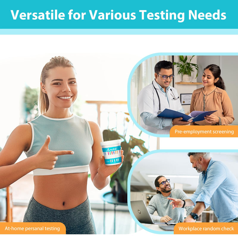 Areta Multi-Drug Test Cup - 12 Panel Home Urine Drug Testing Kit, 1 Pack | Detect for AMP OXY COC THC50 MET MOR OXY BAR BUP MDMA PCP MTD,ACDOA2-2124