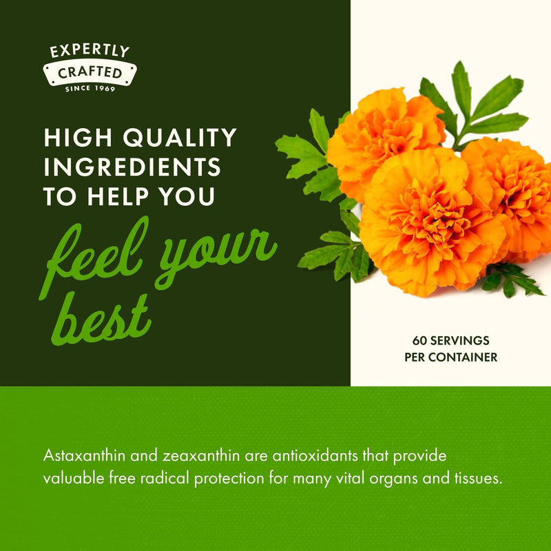 [Australia] - Swanson Astaxanthin & Zeaxanthin Eye Vision Brain Skin Health Antioxidant Support Supplement (Astaxanthin 4 mg & OmniXan Zeaxanthin 4 mg) 60 Softgels Sgels 