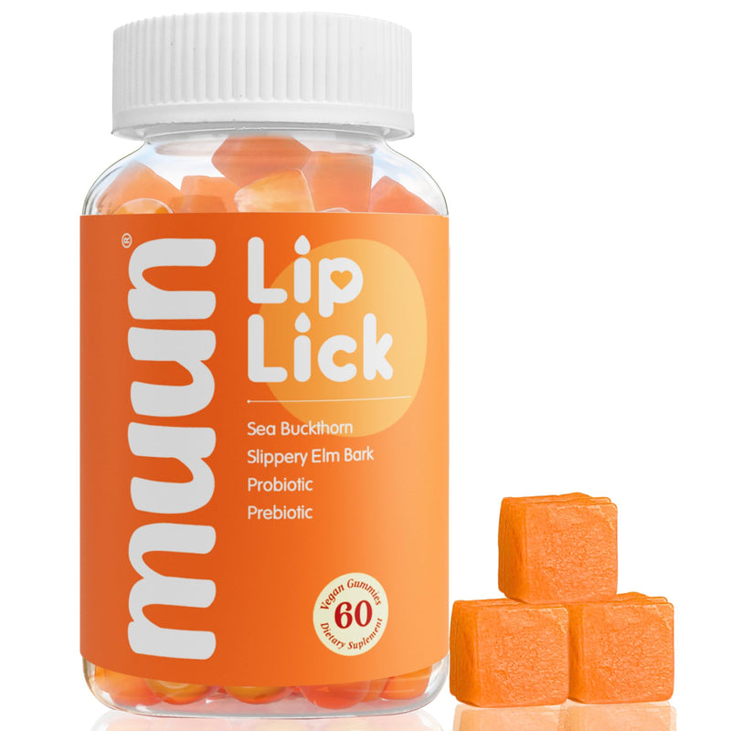 [Australia] - Muun Intimate Moisture Gummy with Slippery Elm Bark, Omega 6, 7, 9 & 3 Billion CFUs Probiotic, Prebiotic- Estrogen Free, Hormone Free for Feminine Care Vaginal Moisture 