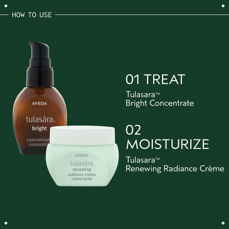 Aveda Tulasara Bright Concentrate | Brightening Serum with Licorice Root & Vitamin C | Visibly Evens Skin Tone Over time | 97% Naturally Derived*, 1 Fl Oz