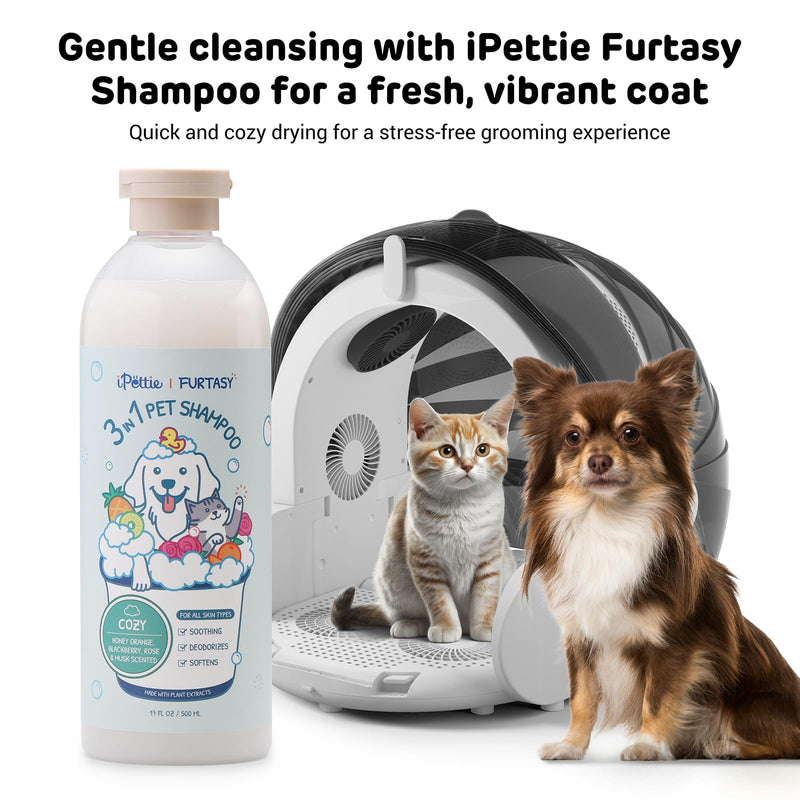 iPettie Furtasy Pet Shampoo, Cozy Scent 3-in-1 Shampoo with Aloe & Herbal Extracts, Soothing, Deodorizing, Softening, Alcohol-Free, No Synthetic Dyes, 500ml - PawsPlanet Australia