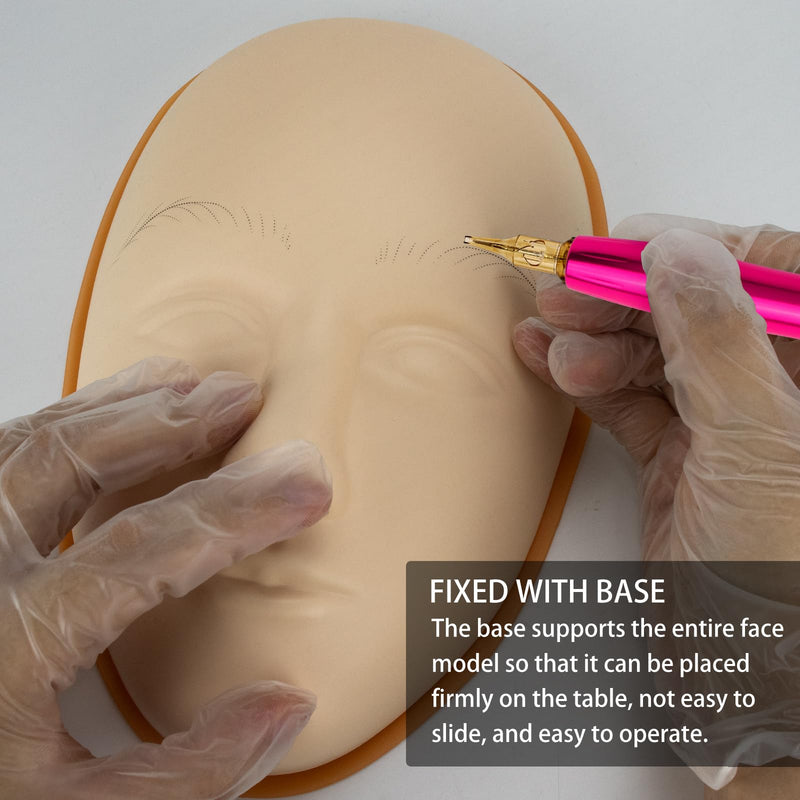 [Australia] - Guapa 5D Nano Eyebrow Practice Head with Stand – Silicone Face Model for Eyebrow, Eyeliner & Lip Training – Preprinted Skin for Beginners and Artists 5D Pre-Printed Kit 2 