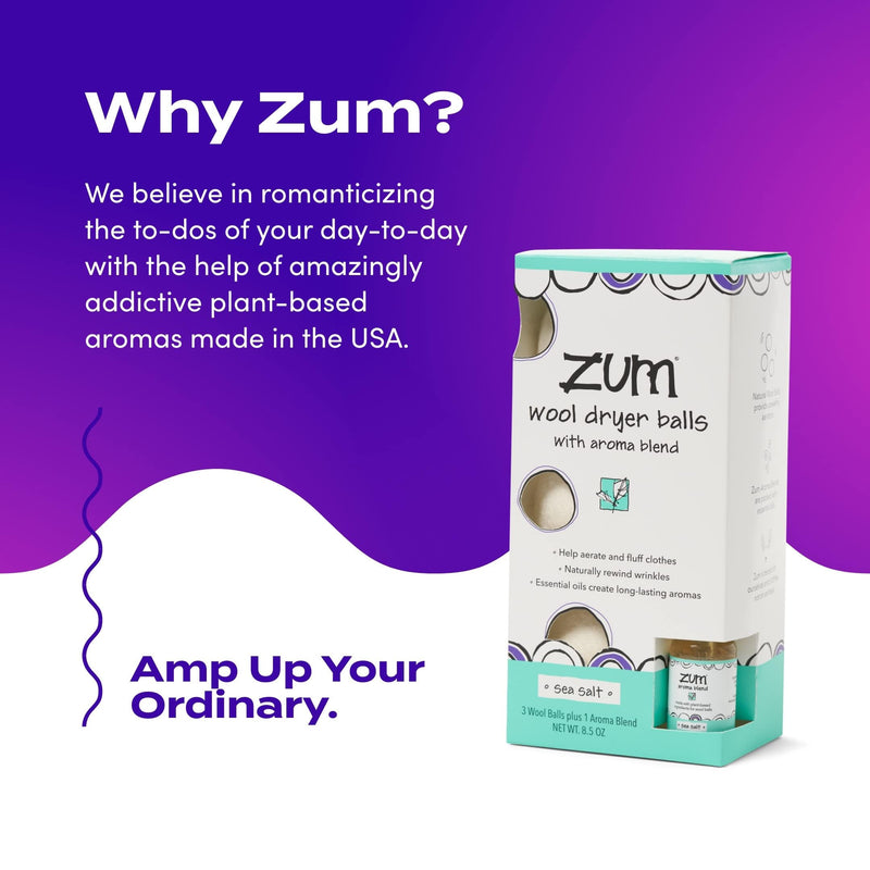[Australia] - Indigo Wild Zum Laundry Dryer Balls Kit - Wool Laundry Balls for The Dryer - Essential Oil Spray - Reusable Drying Balls for Laundry - Sea Salt - (3 Dryer Balls, 1 Aroma Blend) 