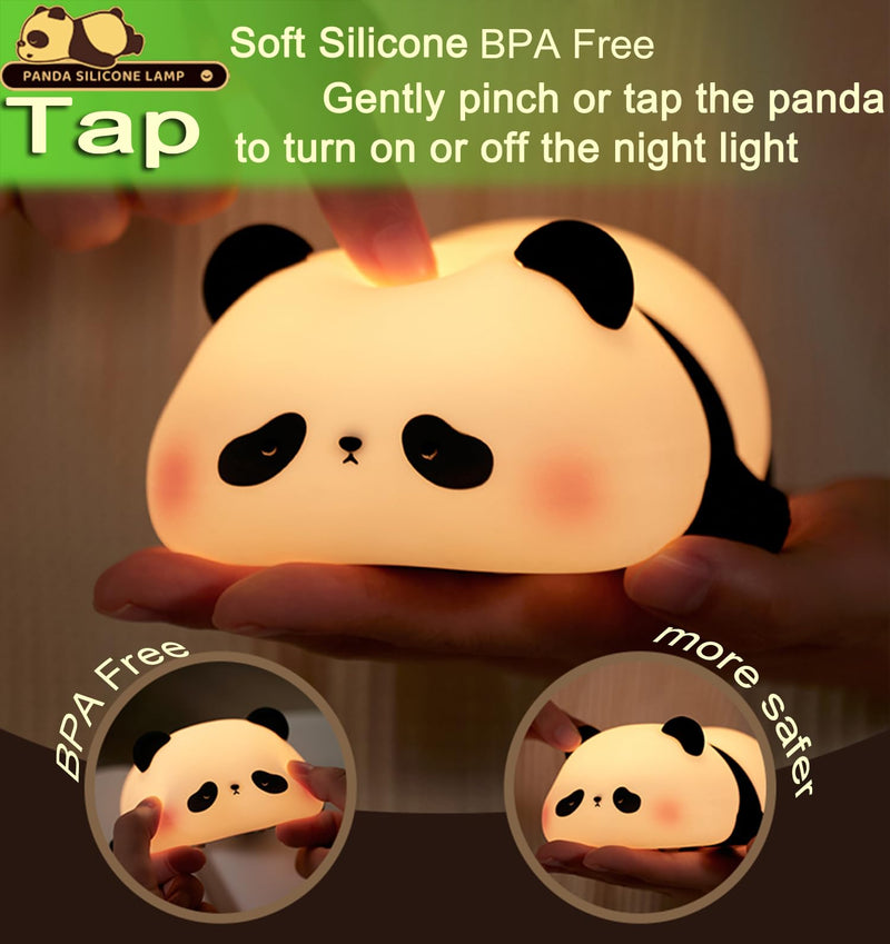 [Australia] - DREAMING MY DREAM Cute Panda Night Light, LED Squishy Novelty Animal Night Lamp, 3 Level Dimmable Nursery Nightlight for Breastfeeding Toddler Baby Kids Decor, Cool Gifts for Kids (Panda Pangda) Panda Pangda 