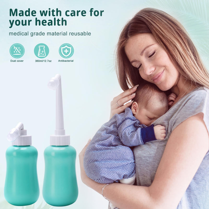 [Australia] - Peri Bottle for Postpartum Care for Perineal Recovery and Cleansing After Birth 12.7 OZ Turquoise 