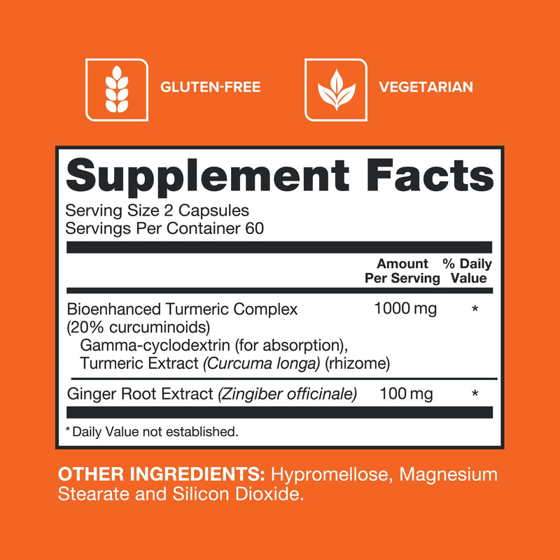 [Australia] - Qunol Turmeric and Ginger Capsules, 1000mg Turmeric Supplement, Ultra High Absorption to Support Joint Health, #1 Doctor Recommended Form of Turmeric Curcumin, 120 Count (Pack of 1) 120 Count (Pack of 1) 