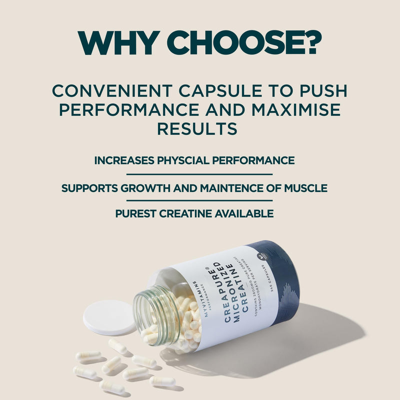 Myprotein The Creatine (Creapure®) | Micronised Creatine Monohydrate Tablets | Pure Creapure® | High Purity | 2800mg Per Serving | Unflavoured | Premium Creatine Nutritional Supplement (245 Capsules)