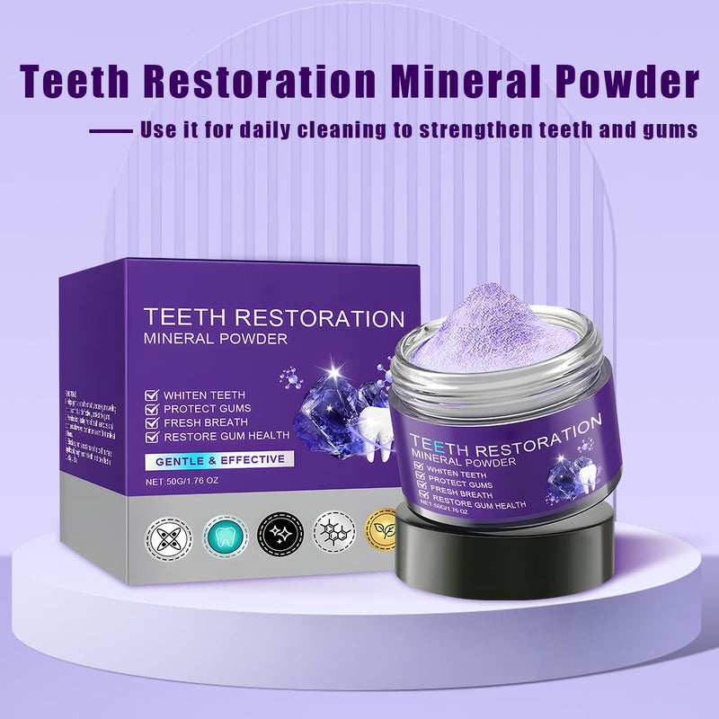 [Australia] - Teeth Restoration Mineral Powder, Mineral Tooth Powder, Tooth Restoration, Whitening Natural Teeth Restoration Powder, Effective in Strengthening Teeth and Gums, Protect Gums and Freshen Breath(2PCS) 1 Ounce (Pack of 2) 