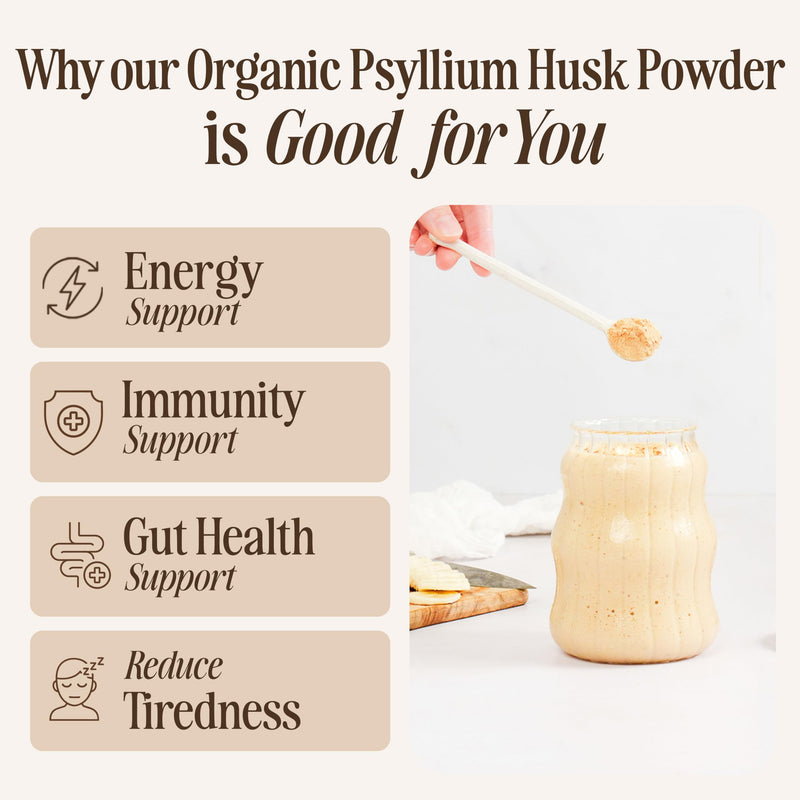 Sevenhills Wholefoods Organic Premium Psyllium Husk Powder 400g - 99% Purity - High in Soluble Fibre for Natural Fullness & Digestive Support & B6 for Energy Metabolism- Ideal for Baking & Cooking