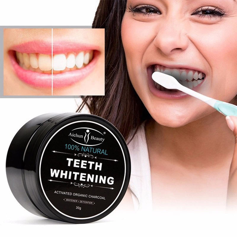[Australia] - AICHUN BEAUTY Teeth Powder Organic Activated Charcoal Natural Food Grade Freshen Breath Safe On Sensitive Tooth Gum Gently Brush 30G 