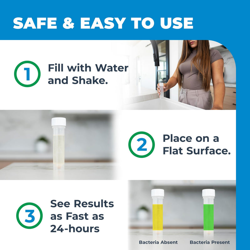 [Australia] - Safe Home® DIY Bacteria in Water Test Kit – Results as Fast as 24 Hours – Detects 50 Different Species of Coliform Bacteria – EPA Lab Certified – Made in the USA – (2 Pack) 2-Pack 