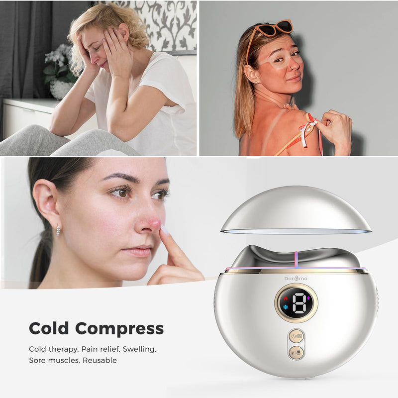 DAROMA Electric Gua Sha Tool - Hot & Cold Dual-Mode Facial and Body Massager with 9 Temperature Settings, Micro-Current Vibration, for Anti-Aging, Wrinkles, Puffiness, and Double Chin Care