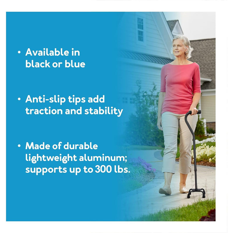 [Australia] - Carex Small Base Designer Quad Cane Black 