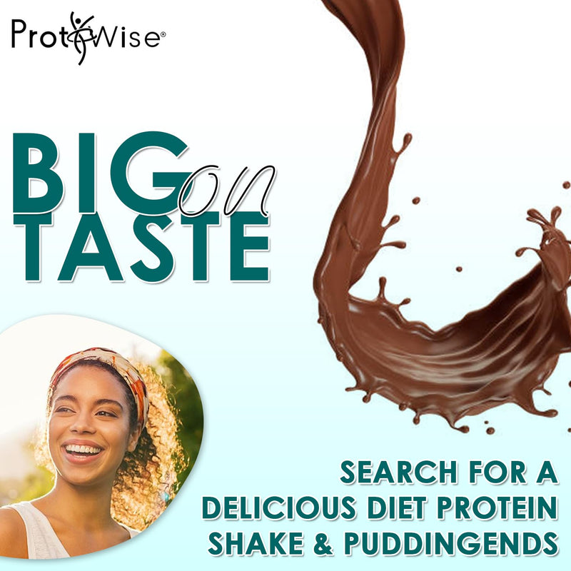 [Australia] - ProtiWise High Protein Shake & Pudding Mix | 15g Protein, Low Fat, Low Calorie, Low Sugar | Gluten Free KETO | Meal Replacement for Hunger Control | Dark Chocolate Flavor | 7/Box 0.53 Ounce (Pack of 7) 