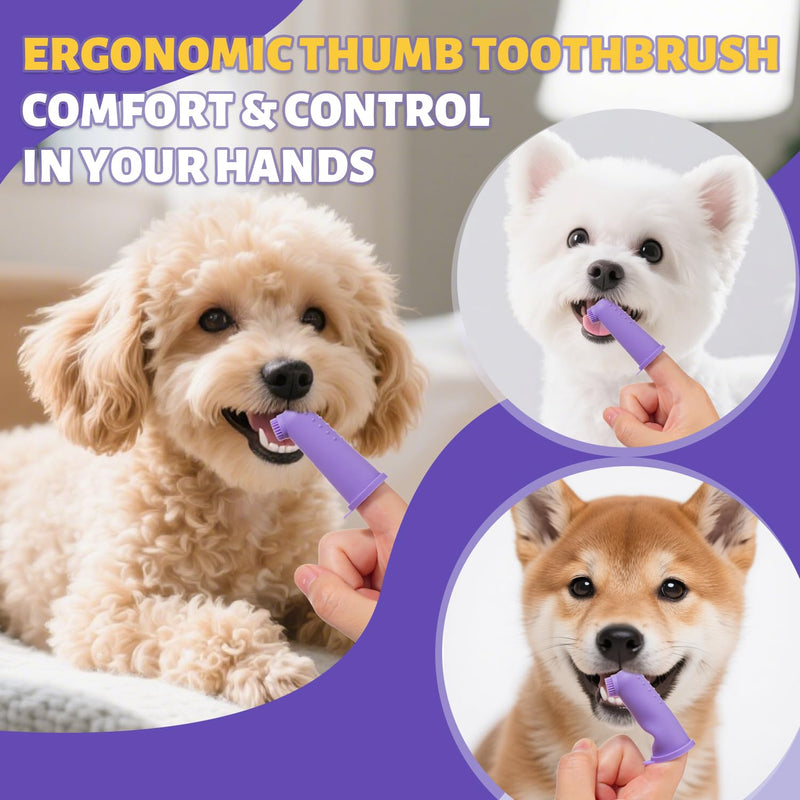 Vet Recommended Small Dog Teeth Brushing Kit - Soft Brush and Finger Brush removes 99% of Plaque, Natural Coconut Chicken-Flavored Toothpaste 2.5 oz. for Fresh Breath 2.5oz-Coconut Chicken