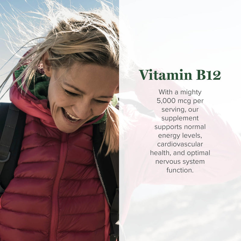Vitamin B12 5000mcg Sublingual Liquid Drops, Methylcobalamin, Vegan (2 Oz) | Global Healing B12 Vitamins Sublingual Methylcobalamin Vitamina Para Mujer 2 Fl Oz (Pack of 1)