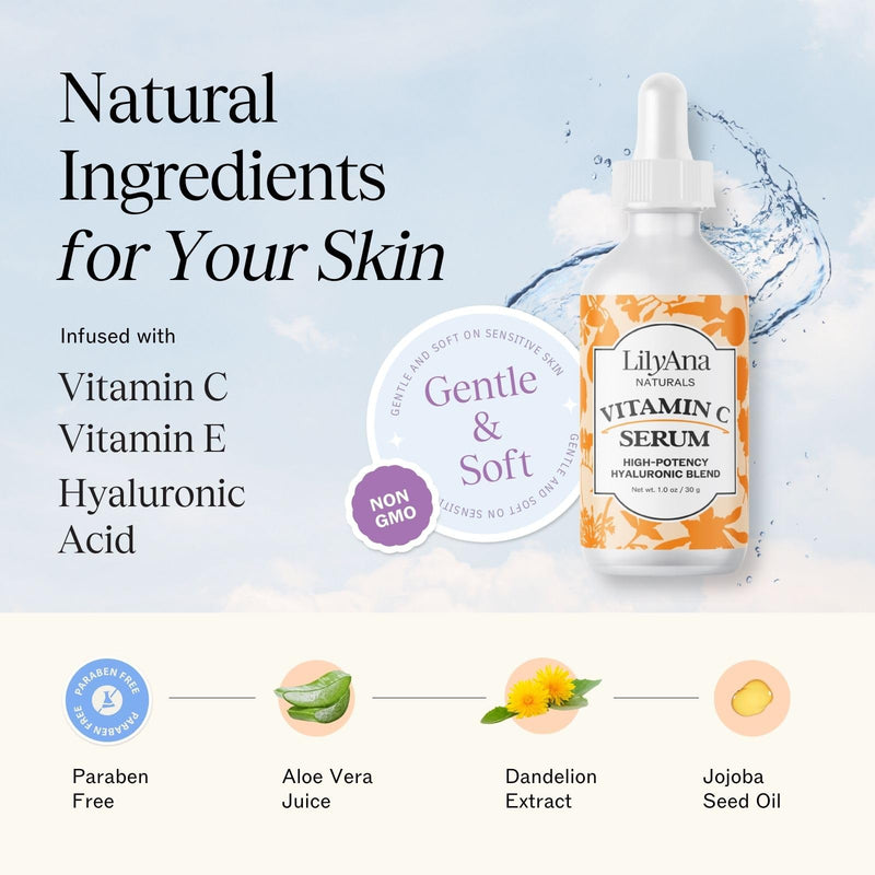 LilyAna Naturals Eye Cream 1.7oz and Vitamin C Serum 1oz Bundle