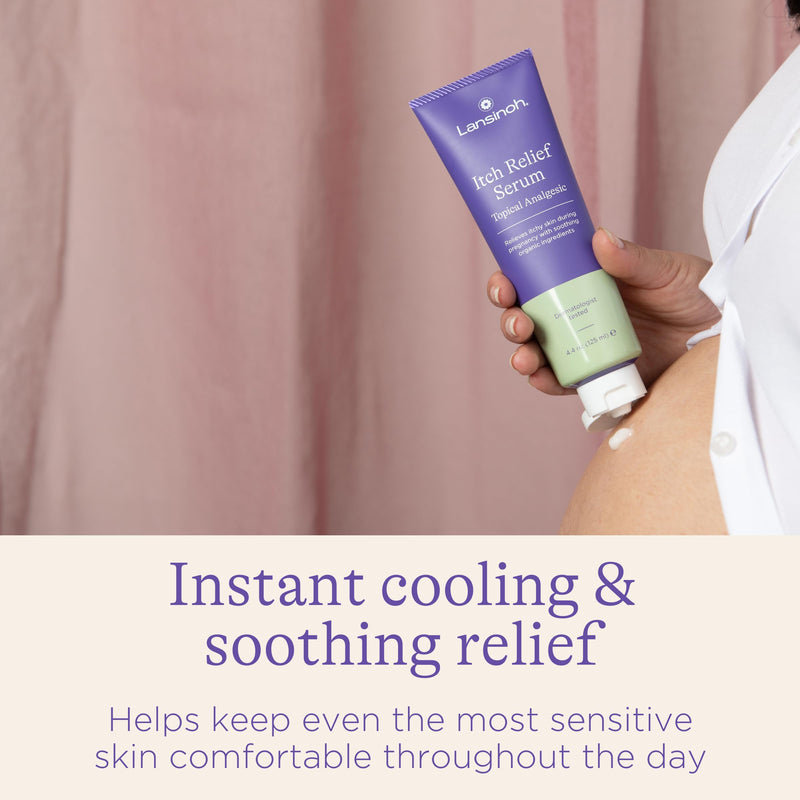 [Australia] - Lansinoh Anti-Itch Serum for Pregnant Moms, Itchy Skin Care, Cream for Pregnancy, Prenatal & Postnatal Skin Care, Safe for First Trimester, Pregnancy Essentials, 4.4 Ounces 
