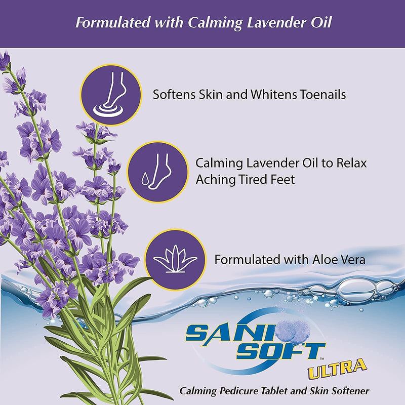 [Australia] - Pedicure Tablets for Foot Soaks, Whiten Nails, Softens Skin with Aloe Vera, All Natural, Vegan, 150 count (Lavender) 