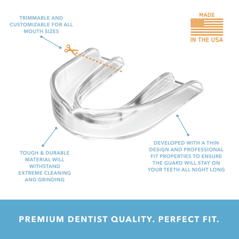 Nightguard for Kids Teeth Grinding - CustMbite Dental Mouth Guard for Bruxing and Clenching at Night During Sleep (2-Pack)