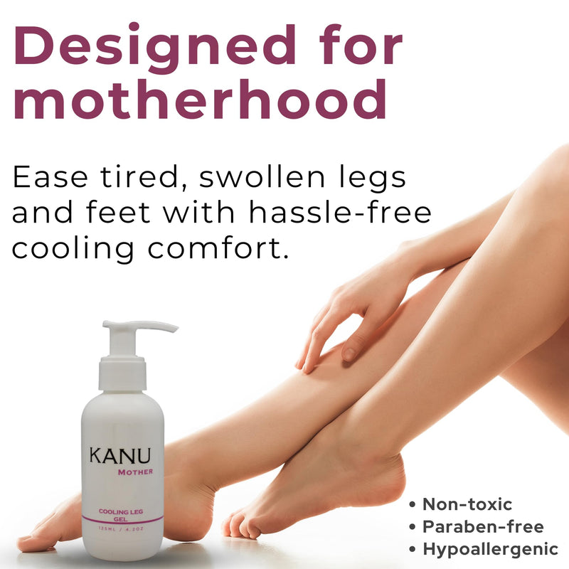 [Australia] - KANU Pregnancy Cooling Leg Gel with Peppermint Oil & Vitamin E- Safe Maternity Skincare for Swollen Legs, Tired Feet and Ankle Relief- Hydrating Cream for Expecting Moms 