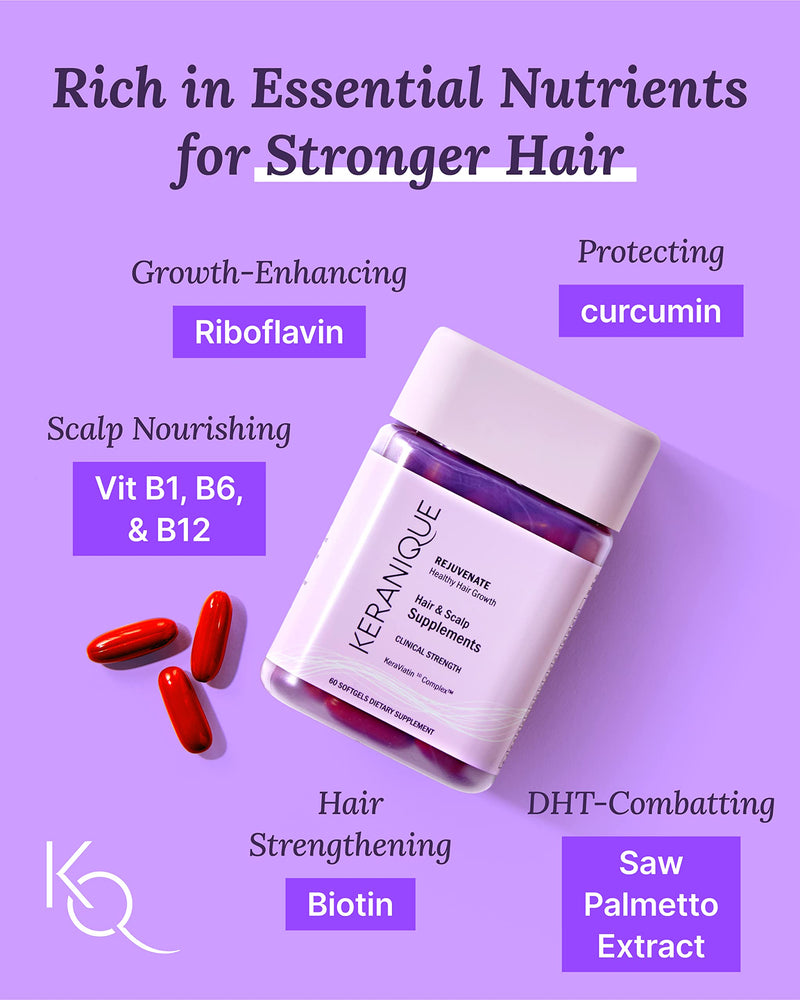 Keranique Hair & Scalp Supplements - Promote Strength and Growth Best for Thinning Nourish Your with Biotin, Vitamin B, More Vital Nutrients Keraviatin 1