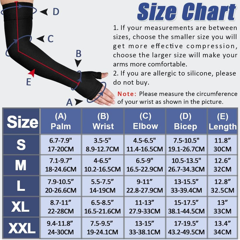 [Australia] - Beister Lymphedema Medical Compression Arm Sleeve with Gauntlet for Men & Women (Single), 20-30 mmHg Full Arm Support. Black Medium 