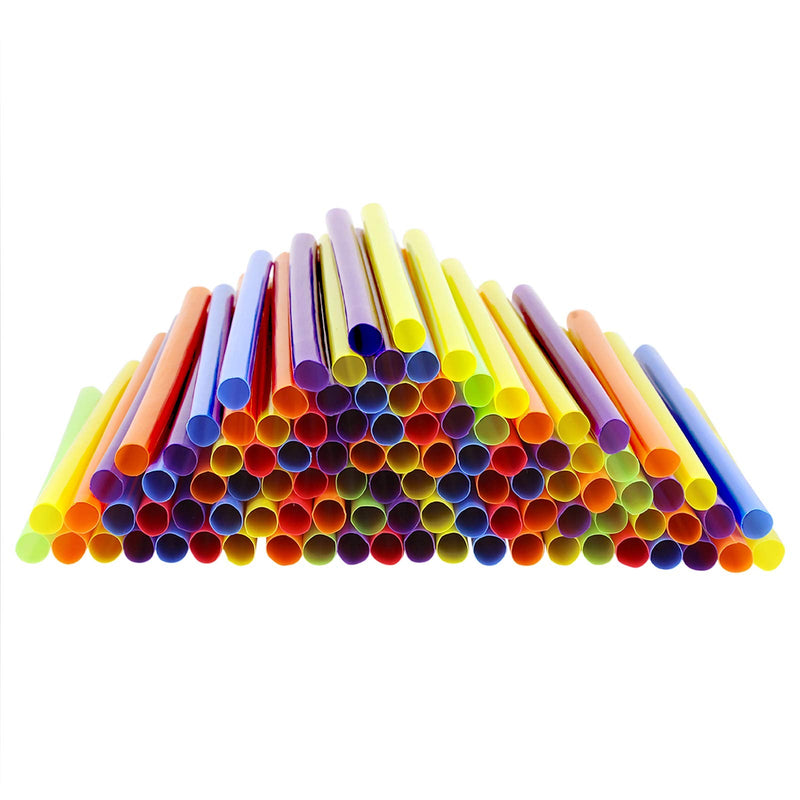 [Australia] - Comfy Package, [100 Count] Jumbo Plastic Smoothie Straws - 8.5" High - Assorted Colors 10 mm - 100 Count 