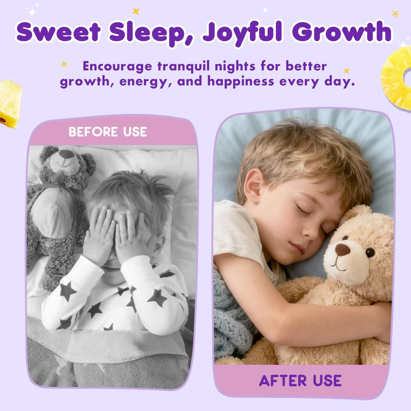 2 Pack Magnesium Glycinate Liquid for Kids - Magnesium Bisglycinate Drops with L-Theanine, Chamomile & Vitamin B6, B12, C, D3 for Sleep, Relaxation, Immune Support, Calm & Focus - 4 Fl Oz, Pineapple 2 Fl Oz (Pack of 2)