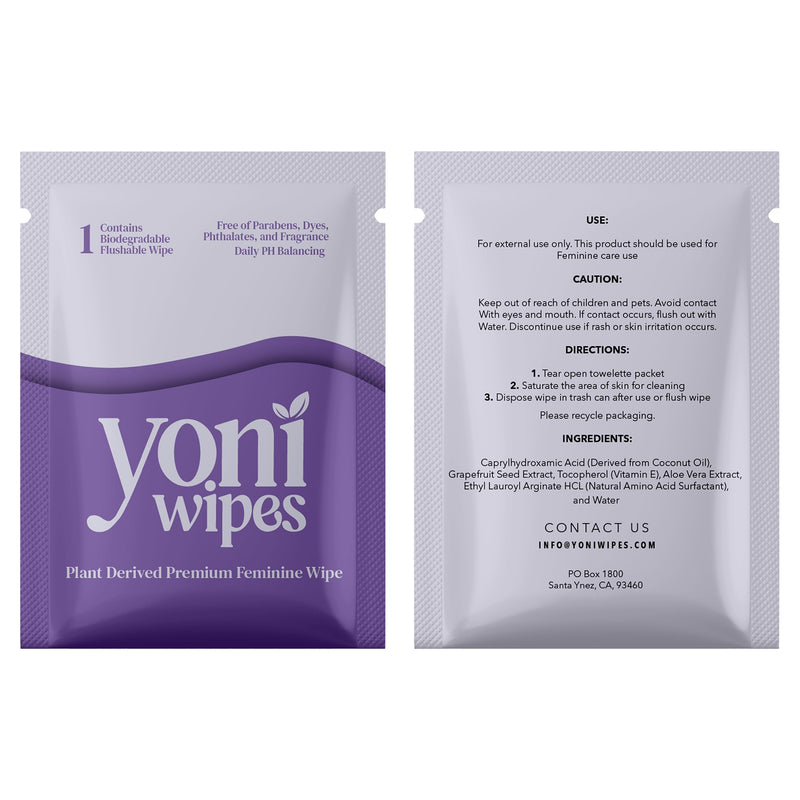 [Australia] - 30 Count Biodegradable & Flushable Feminine Wipes, pH-Balanced, Aloe Vera & Vitamin E, Individually Wrapped for Travel and On-the-Go Use 