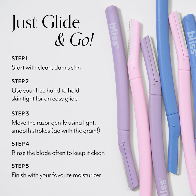 [Australia] - Bliss Stainless Steel Disposable Dermaplaning Tools | Facial Exfoliator and Eyebrow Razor to Dermaplane Peach Fuzz -1 Pack 12 count 
