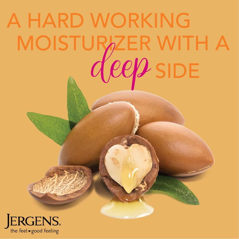 Jergens Deep Restoring Argan Oil Body Lotion For Dry Skin, 16.8 fl oz | Vitamin E, Restores Hydration, Long-Lasting Moisture, Lightweight Feel, Fast Absorption 16.8oz Lotion 16.8 Fl Oz (Pack of 1)