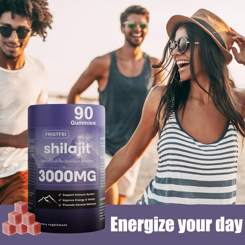 [Australia] - Pure Himalayan Shilajit Gummies for Men & Women - 100% Natural & Organic | 85+ Trace Minerals & Fulvic Acid | 90 Count | Individually Packaged 90 Count (Pack of 1) 