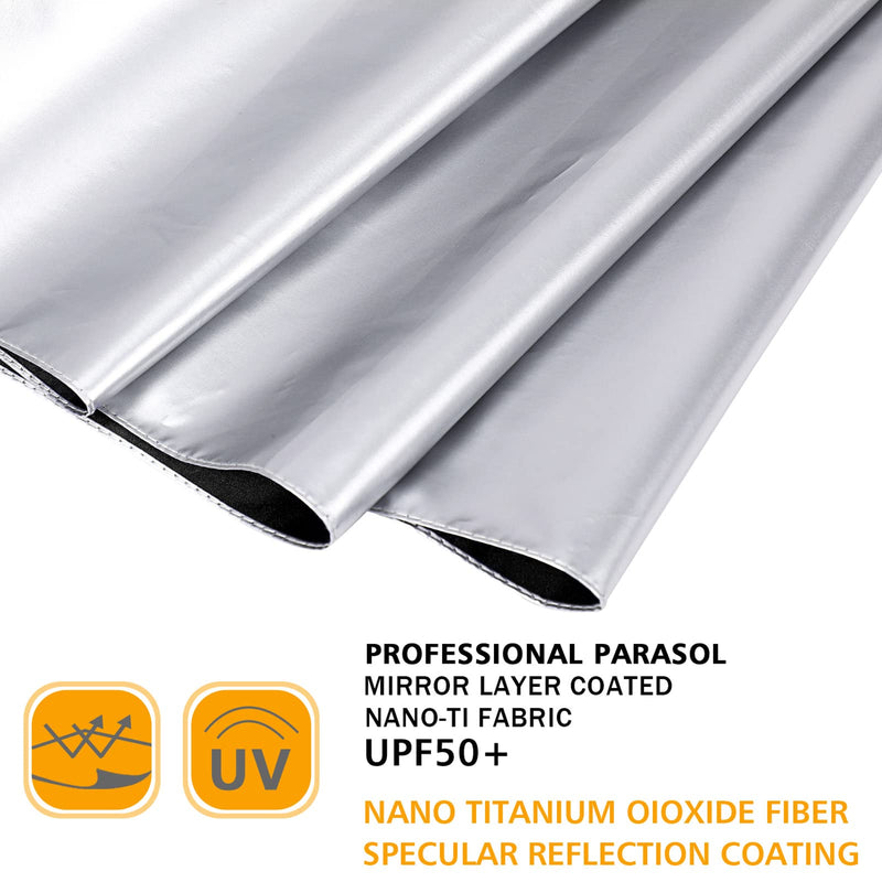 G4Free 2 Pack UPF 50+ UV Protection Umbrella, 46 Inch & 42 Inch (Black)