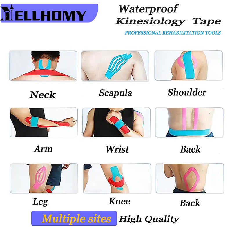 [Australia] - Kinesiology Tape Precut-40 Strips | Elastic Cotton Athletic Tape for Joints Support & Muscle Pain Relief-2inch x 10inch| Hypoallergenic & Waterproof K Tape for Ankle Knees Running Any Activity(Mix-4) Mix-4 40PCS 