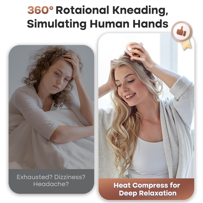 [Australia] - arboleaf Heated Scalp Massager Head Massager Scalp Stress Relax Hair Massager with Heat Cordless Kneading Massage Cat Massager, Gift for Mom Dad Pink 