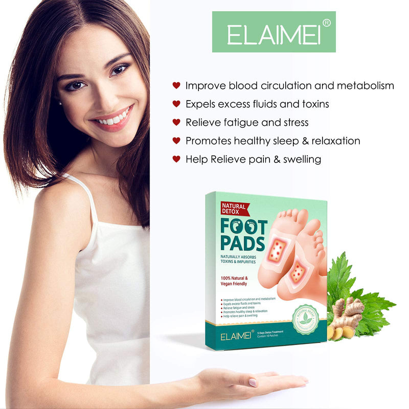 [Australia] - NUEDSFXO Detoxification Plasters Feet, Detox Foot Plasters Detoxification for Deep Sleep & Stress Relief, Deep Cleansing Foot Pads for Removing Body Toxins, Promotes Blood Circulation (10 Pcs) 10 Pcs 
