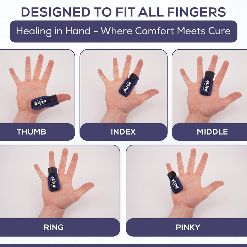 [Australia] - MedVance Elivo Finger Splint, Trigger Finger Support Brace for Thumb, Index, Middle, Ring, and Pinky Finger, One Size Fits All - 2 Pack 