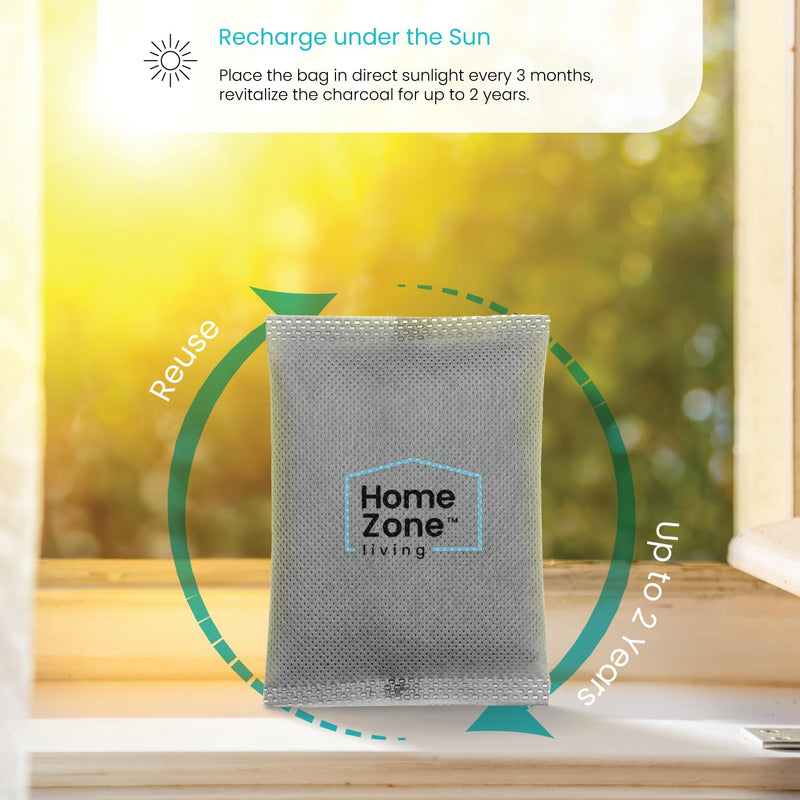 [Australia] - Home Zone Living CleanAura Deodorizing Bamboo Activated Charcoal Filter Bag Set of 4 