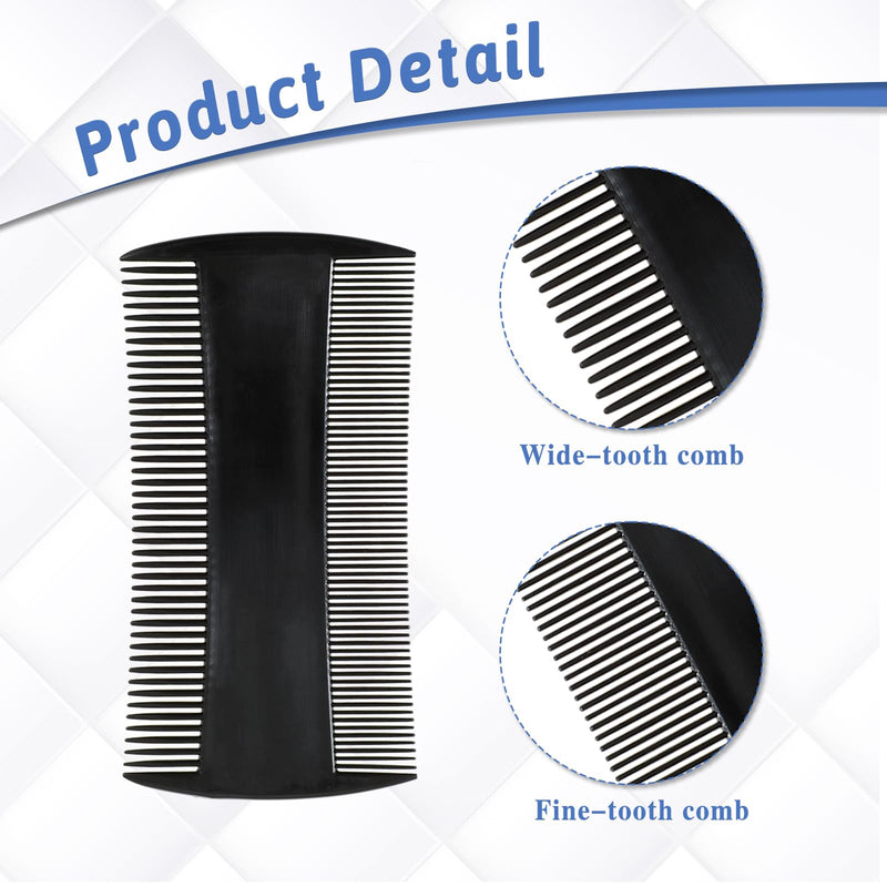 [Australia] - Pack of 6 beard combs, fine, black, beard brush, men, double-sided lice comb, men's anti-static hairdressing comb, high-quality dandruff comb, birth comb, lice combs, beard care set for men 